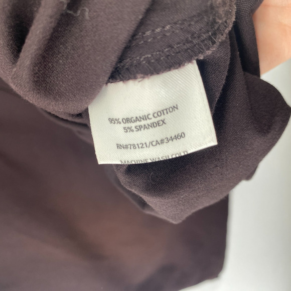 EILEEN FISHER Pants PL Organic Cotton Stretch Twill Tapered Cropped Chino Brown - Picture 8 of 16